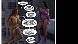 female muscles explode in superhero growth transformation comic
