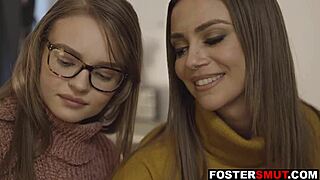 wanna see foster couple threesome pounding young milf hard?