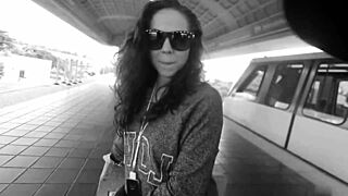 pregnant slut DROPS to knees SUCKING big black cock OUTDOORS in daylight