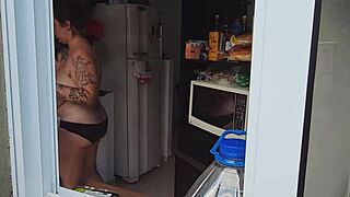 finally busted my chubby big tit neighbor totally naked and hairy