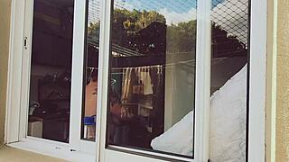 finally busted my chubby big tit neighbor totally naked and hairy