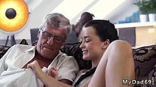 Brunette teen swaps wives with old guy for wild fuck