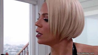 dominant milf pegs bound man roughly with massive strap-on monster