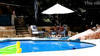 I crave Emma Haize's poolside deepthroat on that huge cock POV