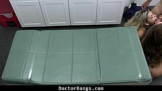 Shy Teen's Leg Pain Healed by Doctor's Monster Cock Threesome Method Bangs!