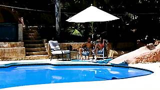 I crave Emma Haize's poolside deepthroat on that huge cock POV