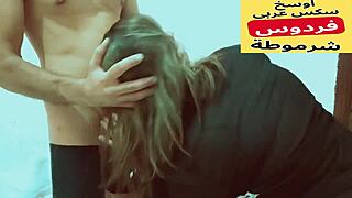 arab slut in lingerie fingers her fat ass before huge cock pounding