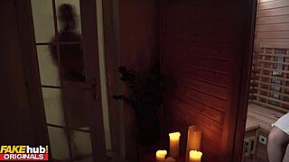 Sexy Milf's Pierced Nipples Bounce in Sauna Seduction Doggystyle