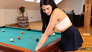 Bookworm pauses intense studies for roommate's playful dorm desk distraction