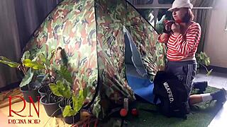 a nudist goddess gets dominated hard in camping pussy fuck full vid