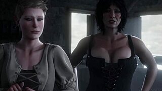 futanari bombshell rims huge cock before deepthroat and tit play