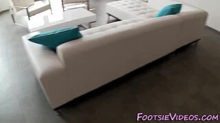 milf's sexy heels and feet get drenched in hot cumshot load