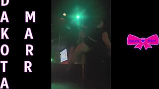 dakota marr teases with hairy pussy during nebraska strip club pole dance