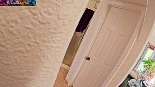 guy spies milf shower and dives into lucky creampie fuck