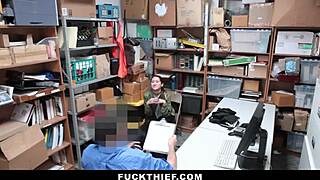 thief teen bent over fucked hard by cop in garage after caught stealing