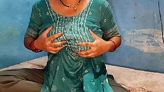 Big boobed Indian bhabhi teases with voluptuous breast play