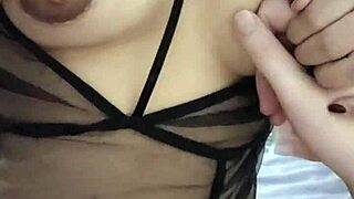 Petite Asian Teases Nipples in Lingerie Before Hardcore Fuck