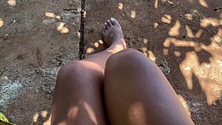 brazilian latina flashes pussy outdoors no panties public tease