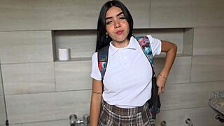 professor sneaks student into school bathroom for steamy fuck