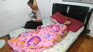 curvy latina masseuse in lingerie rides monster cock next door