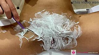 beautiful blonde shaves pussy close up revealing natural tits pov