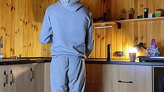 Amateur Wife Creampied Deep by Best Friend in Kitchen