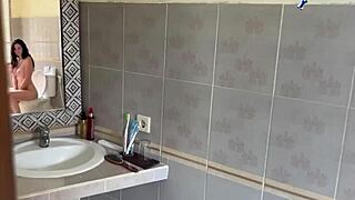 Stunning Brunette Model Milf Begs for Facial Cumshot on Huge Fake Tits POV