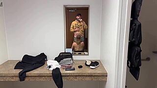 uh public shower blowjob then caught strokin my big cock outdoors