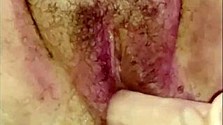plump hairy vixen teases with big toys in wet frenzy
