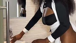 ebony maid caught riding boss cock squirting full homemade video