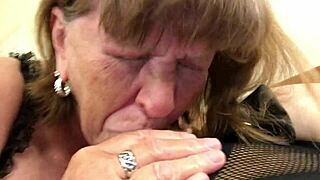 GRANNY CARMEN'S vintage deepthroat blowjob slut action