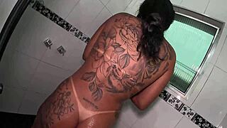 two brazilian amateurs bathing in mansion dive into wild pussy licking orgy!