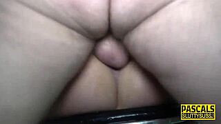 submissive milf with big fake tits deepthroated then hardcore anal assfucked rough in bdsm maledom reality