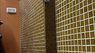 heart pounding spying on brazilian shower stud's monster cock