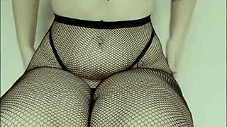 old couple spanks big tits in fishnets, pov ass worshiping with sexy slaps and close-ups