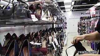 czech nympho teen stripped and pounded hard in shopping pov!