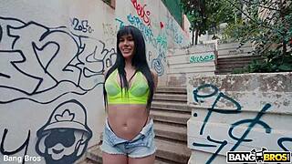 yenifer can't get enough public anal gaping and riding that cock outdoors