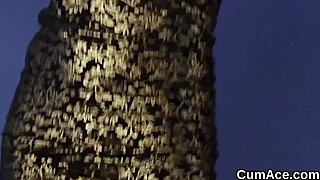 doll handles massive facial cumshot swallowing every drop