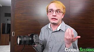 Hot Babe Rides Guest While Cuckold Watches Intently