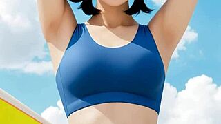 Cute Asian models tease barefoot in sexy lingerie and panties