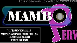 yo, karina rose gulps pee first then rides three monster bbc for dap anal piss fest
