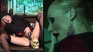 natalia faith teases in lingerie pantyhose toy play