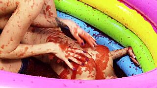 Romana Ryder And Tammie Lee Grind Naked In Steamy Jam Bath!