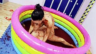 Romana Ryder And Tammie Lee Grind Naked In Steamy Jam Bath!