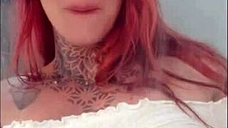 Sensual Redhead Brazilian Teases with Big Ass Clit Shower