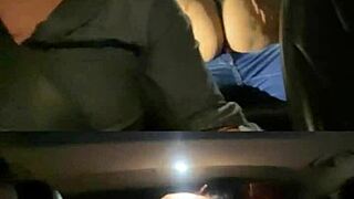 brazilian latina sneaks lover backseat thrill while driver stays ahead