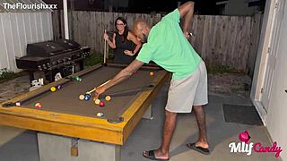 samantha loses pool game teasing long bbc deep inside her milf pussy