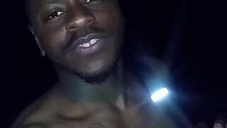 Intensely flashing my natural tits privately on warm night stalking my woman like a wolf