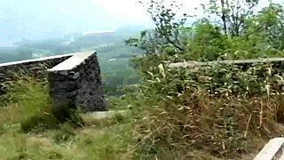 Italian milf seduces stranger for outdoor garden cock pounding