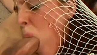 CHUBBY BRUNETTE SUCKS COCK DEEP IN ANAL THREESOME